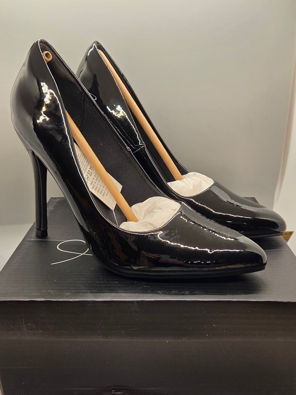 MySoft Womens High Heels Pumps Closed Pointed Toe Stiletto 4IN Black Patent Sz 7